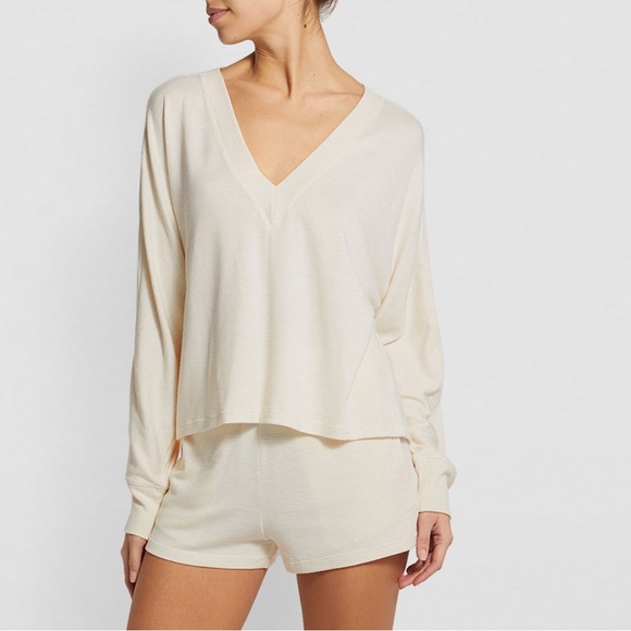 Rag & Bone Lounge Gifting Set Knit Top Shorts Off White Pale Beige $250 - Picture 10 of 14